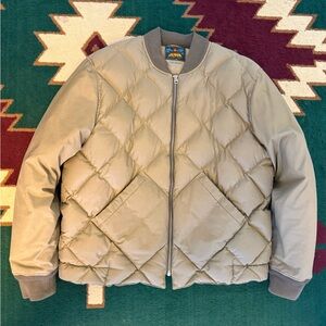 Buck Mason x Eddie Bauer Tan Down Fill Quilted Puffer Jacket EUC size L